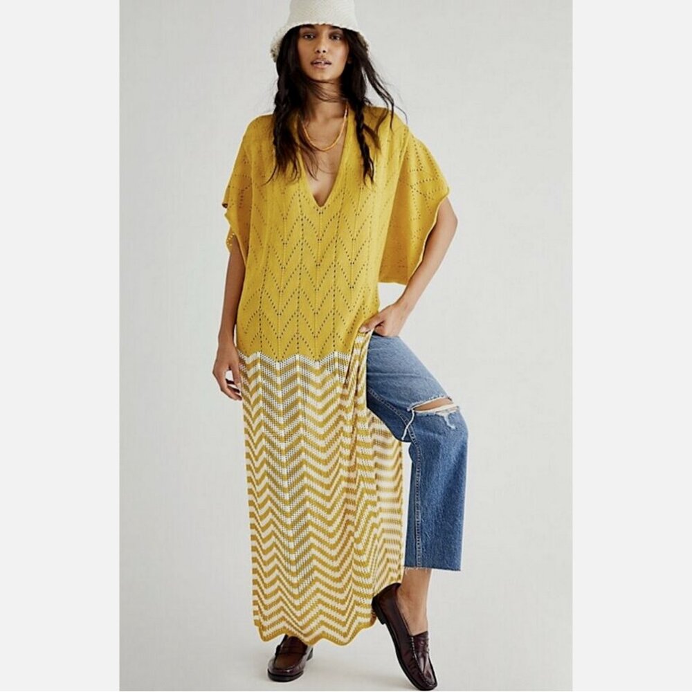 NWOT Jen's Pirate Booty Sunset Beach Kaftan Maxi Dress